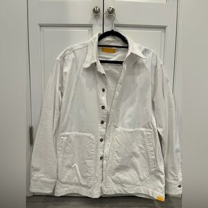 Yellow label co Oversized Italian Corduroy Shirt, Double White, large